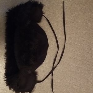 Calvin Klein Unisex Blk Faux-Fur Trimmed Trapper